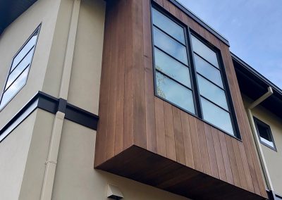 Santa Cruz House exterior window with natural wood
