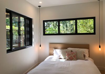 Willow ADU bedroom with modern windows