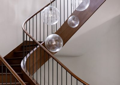 Professorville House stair case and lighting